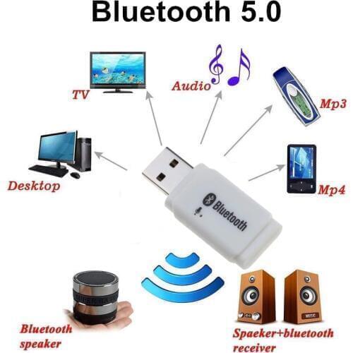 Handsfree Car kit USB Bluetooth Receiver Bluetooth 5.0 audio transmitter adapter for Car Speaker MP3 music player MIC for phone