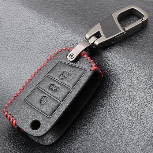 Car Leather Key Case Key Bag Key Cover For Volkswagen Golf 7 MK7 Tiguan Touran 2017 For Skoda Octavia A7 RS For Seat Leon Ibiza