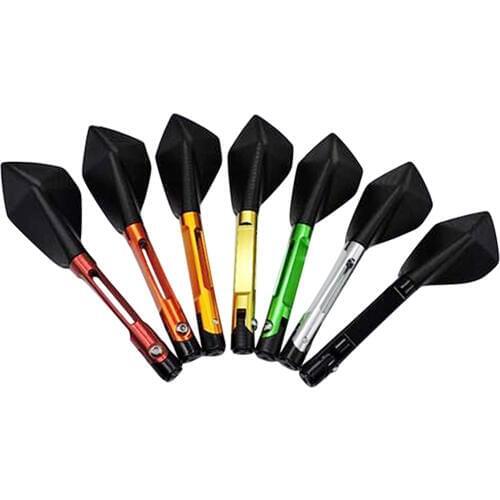 1 Pair 6mm 8mm 10mm Bar End Rear Black Blue Mirrors Moto Motorcycle Scooters Rearview Mirror Side View Mirrors Cafe Racer Bike