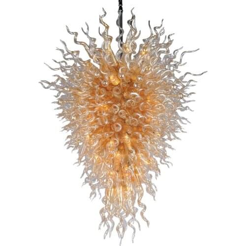 Hotel Lamp Hand Blown Glass Big Crystal Chandelier