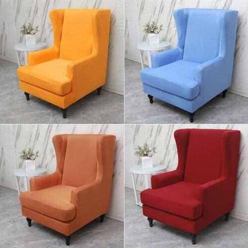 Stretch Wing Chair Cover All-inclusive King Back Armchair Covers Elastic Spandex Sofa Chair Cover Funda Sillon Orejero Relax