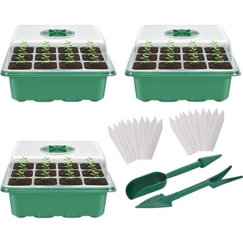 Hot Sale Indoor Greenhouse Cultivation Kit Greenhouse Seedling Tray Small Potted Plants with Gardening Tools and Plant Labels