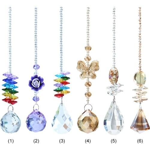 Crystal Pendant Colorful Beads Crystal Hanging Drop for Outdoor Indoor Garden Window Wedding Chandelier DIY Decorations