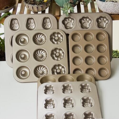 Baking Tools Cartoon 4/6/9/12/24 In-mold Cat Claw Doughnut Muffin Cupcake DIY Oven Mold Appliance Baking Accessories