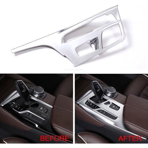 JEAZEA ABS Chrome Gear Shift Panel Sequin Cover Trim Frame P AUTO Button Sticker For BMW 5 Series 6 Series GT 2018