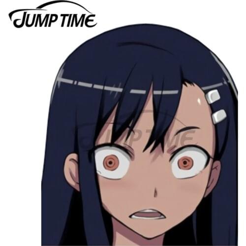 JumpTime 13 x 11.2 cm Anime Nagatoro Shocked Personality Car Stickers Funny Vinyl Car Wrap Kids Room Family Wall Window Decal