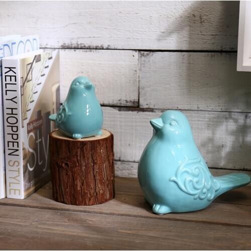 Bird Figurine Collectible Animal Statuettes Sculpture Garden Decorative Ceramic Modern Home Style Is Smart Device Theme Material
