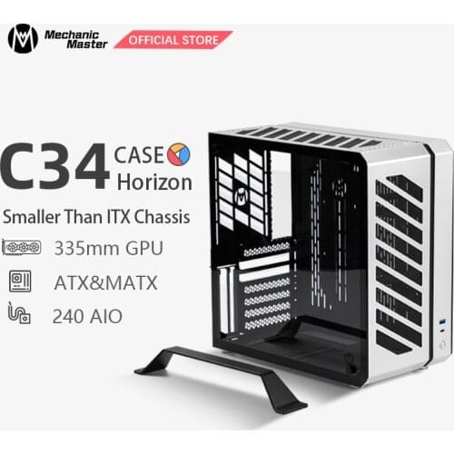 Mechanic Master C34-Vision ATX Version MATX/ATX/EATX Motherboard&ATX Power＆162mm Tower Computer Case With Tempered Glass
