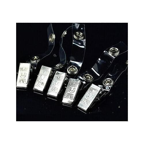 10pcs ID Badge Lanyard Key Card Holder Metal Badge Name Tag Lanyard Clip