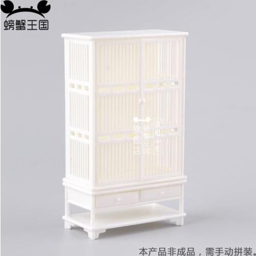 5pcs Dollhouse mini Furniture Miniature Doll accessories Chinese Style Ancient Square Bookcase Cupboard