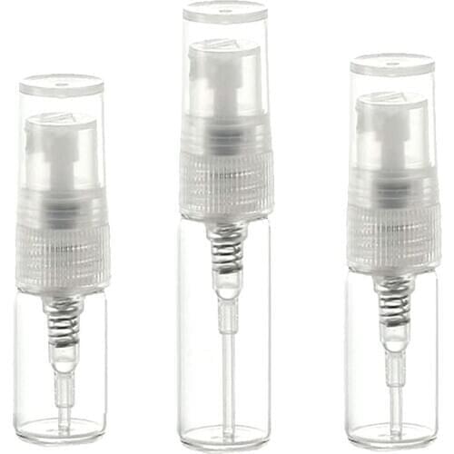 50pcs Refillable 2ml 3ml 5ml Mini Essential oil Spray Bottle Empty Portable Glass Bottle Perfume Atomizer Travel Accessories