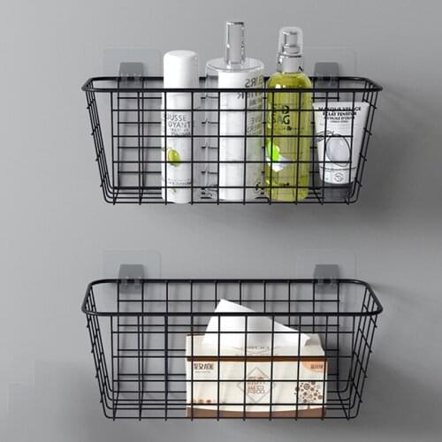 Wall Shelves Bathroom Kitchen Hanging Basket Household Shower Storage Rack Toilet Corner Organizer ​Shampoo Holder No Drill