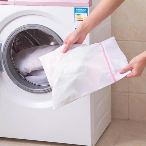 New Hot Nylon Laundry Bag Bra Lingerie Socks Underwear Clothes Washing Machine Protection Zip Net Mesh Bags Laundry Basket