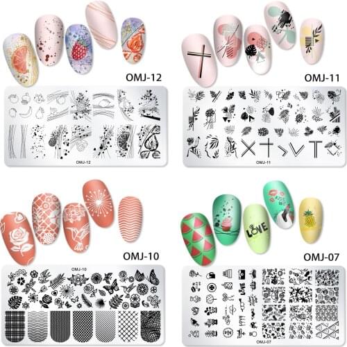 1PCS Nail Stamping Plates Flower Nail Art Stamp Nail Stamping Template Plate Stencil Manicure Tools Nail Stencils Nail Art Tools