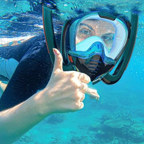 Full Face Mask Diving Faces Cover Double Tube Swimming Face Protector Underwater Spearfishing Mask Glasses Diving Equipment