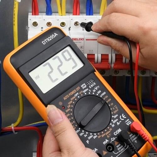 Professional Digital Multimeter True RMS AC/DC Ammeter Voltmeter Manual Range Transistor Tester Ohm Capacitance Diode DT9205A