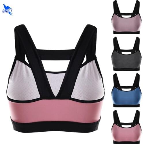 Shockproof High Stretch Sports Bra for Women Quick Dry Padded Triangle Fixed Back Tank Top Yoga Running Fitness Gym Sport Vest