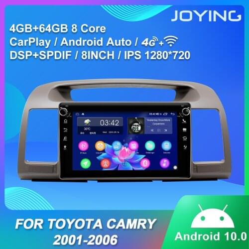 Joying Android 10.0 8 Inch FM Audio Stereo Support Carplay/4G/Android auto /CarPlay/WiFi/Bluetooth For Toyota Camry 2001-2006
