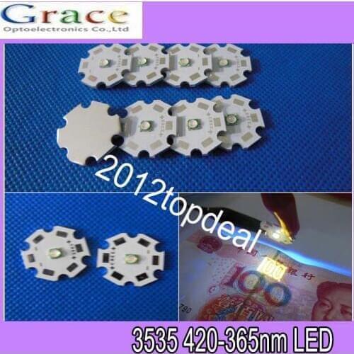 5PCS 3535 365nm 395nm 420nm UV LED ultraviolet High Power with 20mm Star base