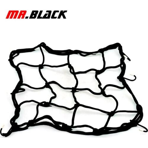 Universal 6 Hooks Bungee Cargo Net Motorcycle Motorbike Helmet Hold Down Fuel Tank Luggage Mesh Storage Organizer Net Bag