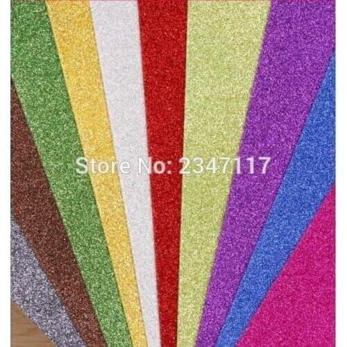 10 Sheets Colorful Glitter Paper Decoration Modern Style ColorCard Paper HighQuality 21x29.7cm A4 Glitter Paper Crafts Back Tape