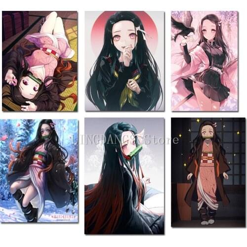 5d Diy Diamond Painting Japan Anime Demon Slayer Nezuko Kamado Abstract Diamond Mosaic Embroidery Cross Stitch Home Decor Gift