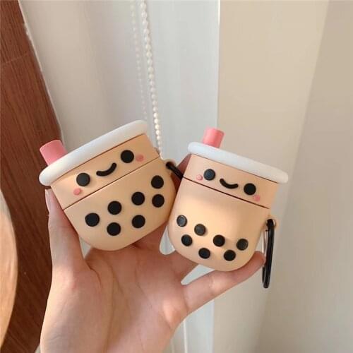 Bubble tea For AirPods 1 2 earphone case AirPods Pro Case Cute cartoon boba Milk headphone Cover Protect Wireless Headset cover