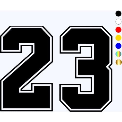 CK2717#20*15cm Number 23 funny car sticker vinyl decal silver/black car auto stickers for car bumper window car decorations