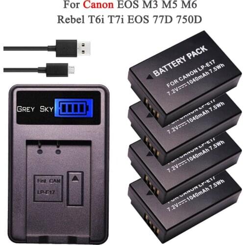 For canon LP E17 LP-E17 Battery for Canon EOS 77D, Rebel T6i, T7i, 750D,760D, 800D, 200D, 8000D, M3, M5, M6, T6s, Kiss X8i, SL2