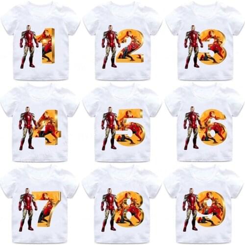 Marvel Graphic Tee Iron Man Aesthetic T Shirt Spiderman Shirts Boys Clothing Tops Birthday Superhero Print Digital Short Sleeve