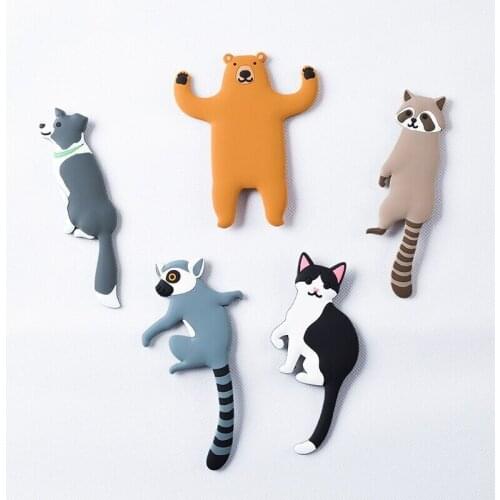 Creative Cartoon Animal Key Hook Wall Crochet Holder Removable Kitchen Hooks Home Decor Key Holder Wall Washed Holder Wall Hook