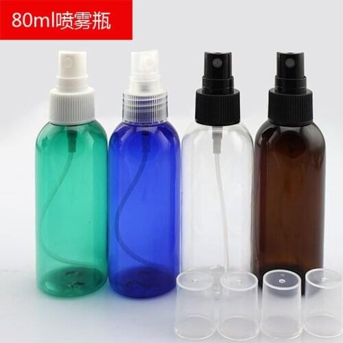 80ml Transparent Spray Bottle Watering Fill Water Bottles PET Plastic Vials Cosmetic Packing Bottles 10PCS/LOT