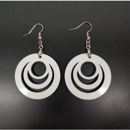 30 Pairs/Lot Blank MDF Board Sublimation Printing Earrings DIY Jewelry Accessory For Heat transfer earring