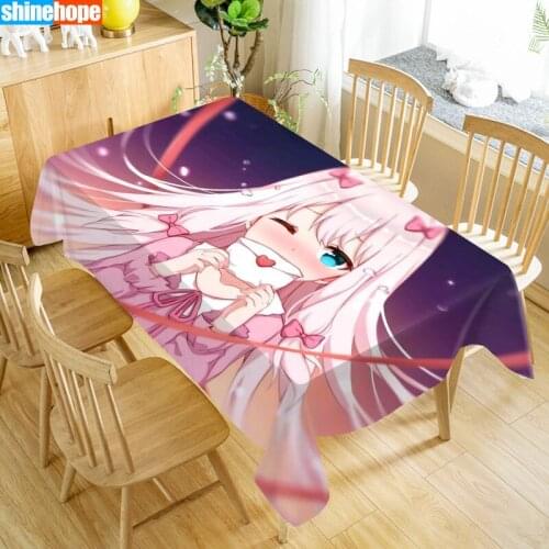 Eromanga Sensei Tablecloth Waterproof Fabric Rectangular Dust-proof Table Cover For Party Home Decor TV Covers