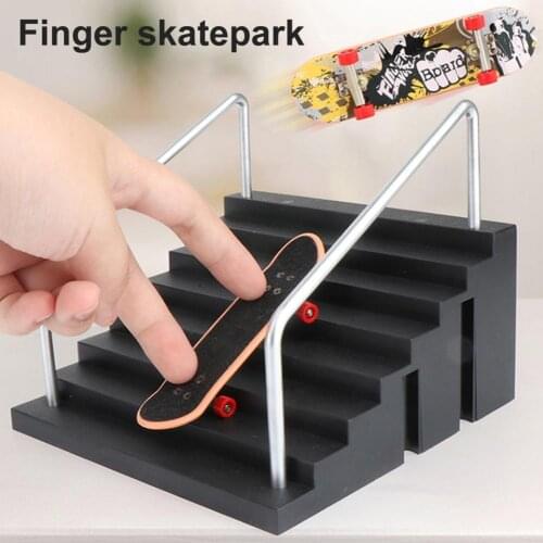6 Kinds Different Scenes Finger Skateboard Detachable Multiple Scenes ABS Finger Skateboard Park Ramp Toys for Kids