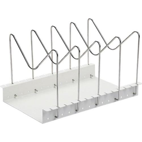 Vertical Separate Lid Storage Rack Kitchen Pot and Dish Rack Desktop Drain Dishes Storage Multi-Purpose Shelves