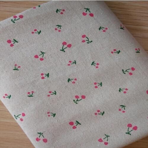Cherry Cotton Linen Fabric Curtain tablecloth Cloth For DIY Quilting & Sewing Placemat,Bags Material