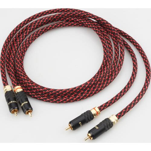 New Pair HI-End Pure copper RCA To RCA Audio Cable 2RCA Interconnect cable OFC cable