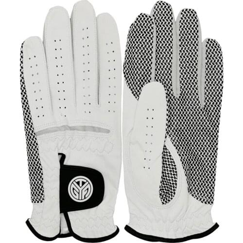 1 pair of golf gloves mens left and right hands are soft and breathable pure sheepskin leather antiskid particles mens golf gl