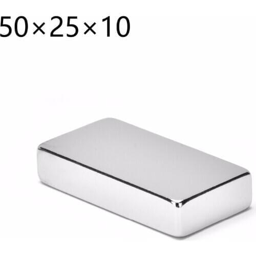 1pcs Cuboid Block 50x25x10mm Super Strong Rare Earth magnets Neodymium Magnet 50*25*10mm 50mm*25mm*10mm