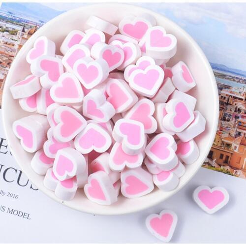 10PCS Love Heart Cotton Candy for DIY Polymer Addition Slime Accessories Art Toy Model Tool Soft clay DIY jewelry accessories