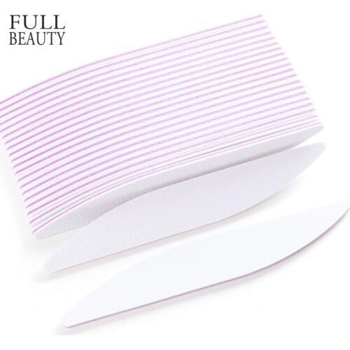 5pcs White Nail Files Moon Style Form Manicure Sanding Buffer Block 100/180 UV Gel Polish Nail Art Washable Sandpaper Tool CHA25