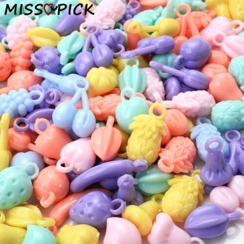 30pcs/lot 18-30mm Candy Color Mix Fruit Acrylic Beads Loose Spacer Beads for Jewelry Making DIY Bracelet Supplies Accessories
