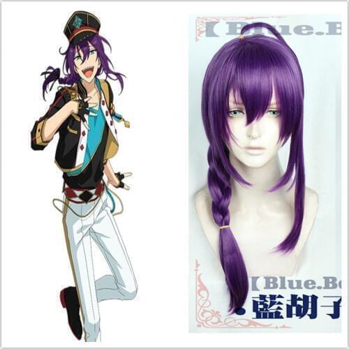 Ensemble Stars ALKALOID Ayase Mayoi Purple Braid Long Cosplay Heat Resistant Synthetic Hair Halloween Carnival Party + Wig Cap