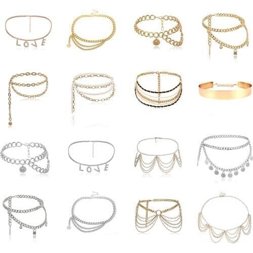 BLA Women Luxury Waist Chain Gold Silver Metal Pearl Chain Belt Ladies Retro Tassel Adjustable Jewelry Designer Chain Belts 2020