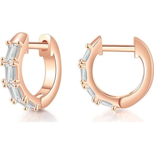 Shiny 2021 Trend Iced Out CZ Earrings For Women Men Rapper Hip Hop Ear Cuffs Fashion Jewelry Wholesale Hoop Earrings KBE137