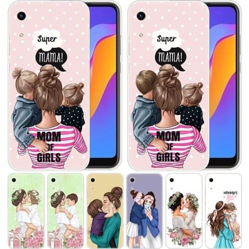 Luxury Soft Silicone Case Brown Hair Baby Mom Girl for Huawei Honor 9X 8A 7A 20 Pro 7X 8X 7S 8S 8 9 10 Lite View 20 20i 10i Play