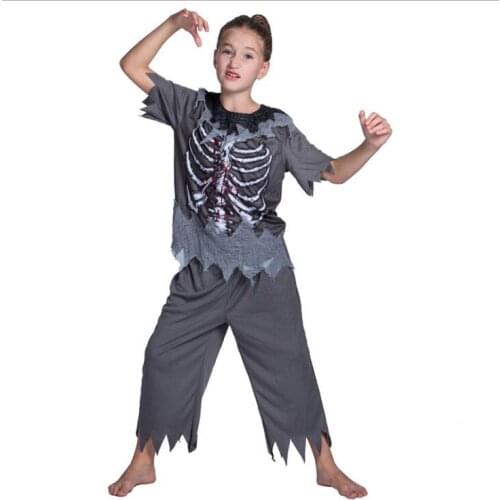 Childrens Halloween costumes zombie skull costume cosplay theme suit costumes
