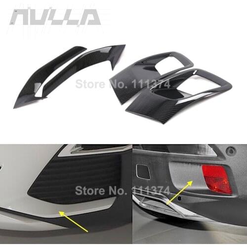 Carbon Look Front Rear Fog Light Eyebrow Frame Cover For Peugeot 3008 3008GT 2017 2018 2019 2020 Accssories Styling Decoration