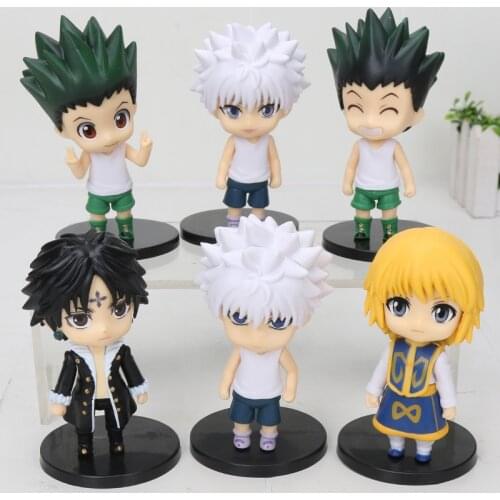 6Pcs/set 11cm Anime Hunter x Hunter Figure Gon Freecss Killua Zoldyck Kurapika Hisoka figure Hunter x Hunter Killua Model toys